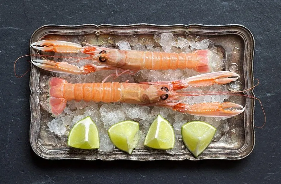 Scampi crudi al Ristorante Miro